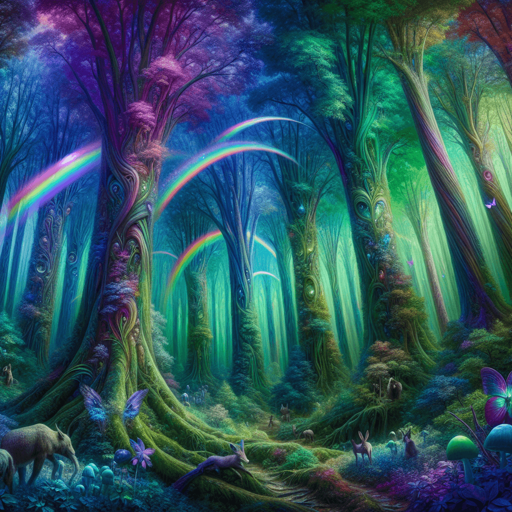 Fantasy Rainbow Forest Numbered Painting Kits