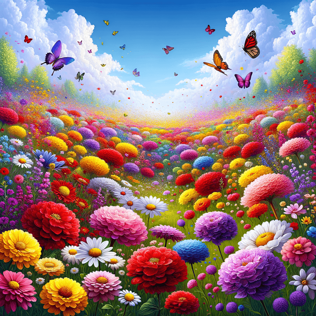 Blooming Meadow - DIY Painting By Numbers Kit