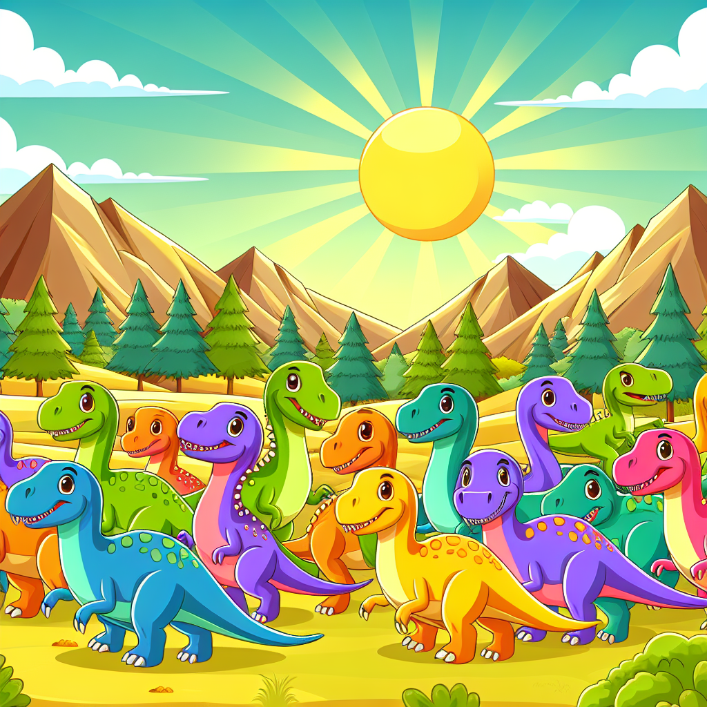 Sunny Day In Dino Valley Paint By Numbers Kits