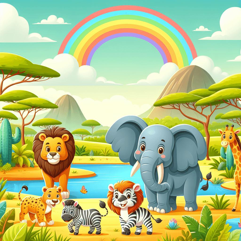 Rainbow Safari Adventure Painting Number Kit