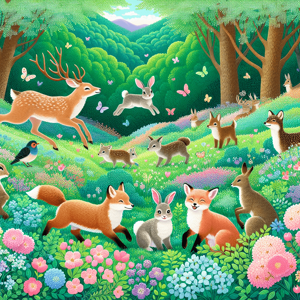 Frolicking Woodland Creatures Paint By Color
