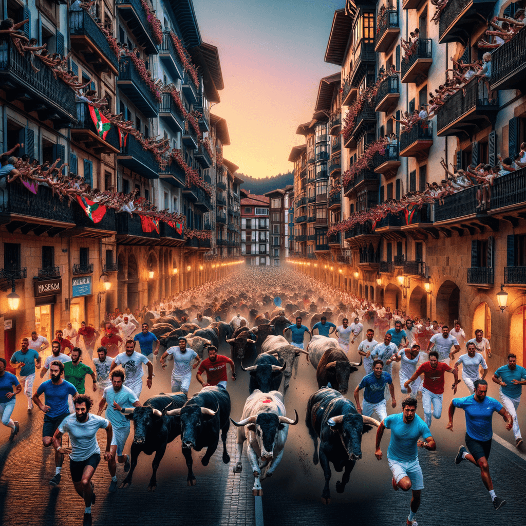 The Running Of The Bulls - Pamplona, Spain Paint By Color