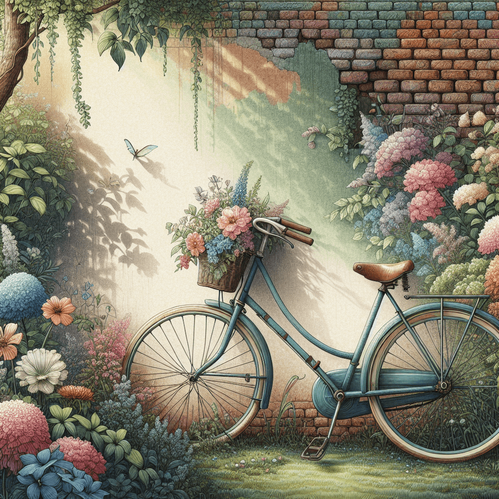 Vintage Bicycle Getaway Number Painting