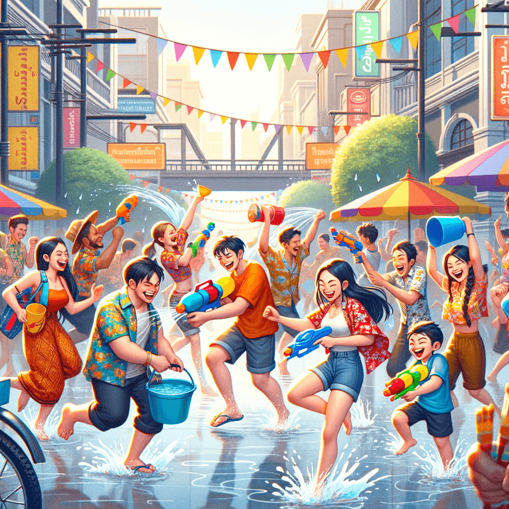 Songkran Festival Number Painting