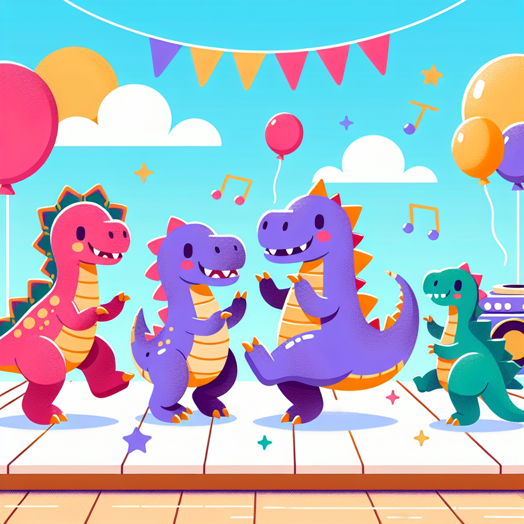 Dynamic Dino Dance Party Paint By Color