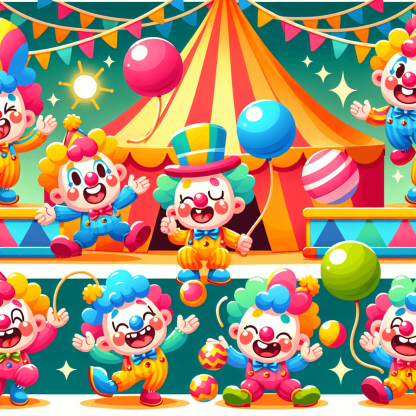 Happy Circus Clowns DIY Paint By Numbers