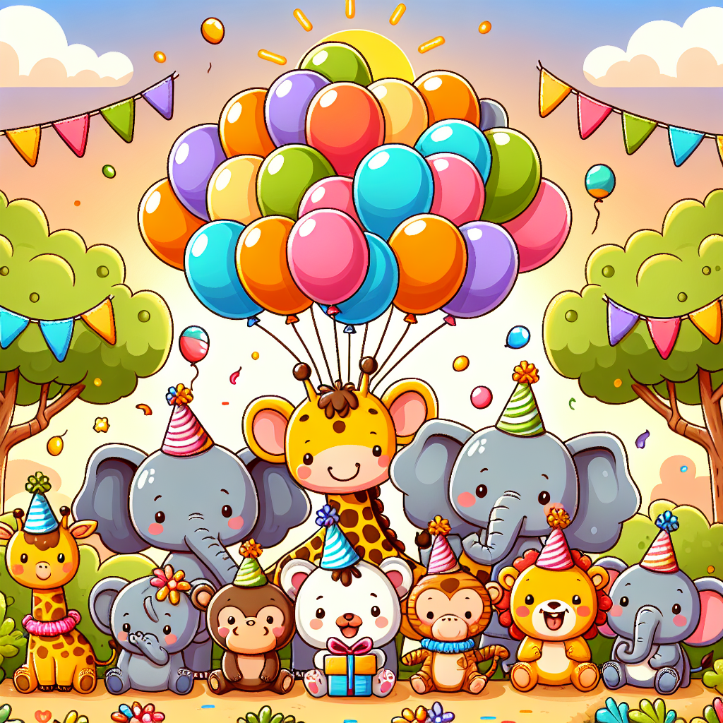 Happy Animal Friends Party Paint By Numbers Art