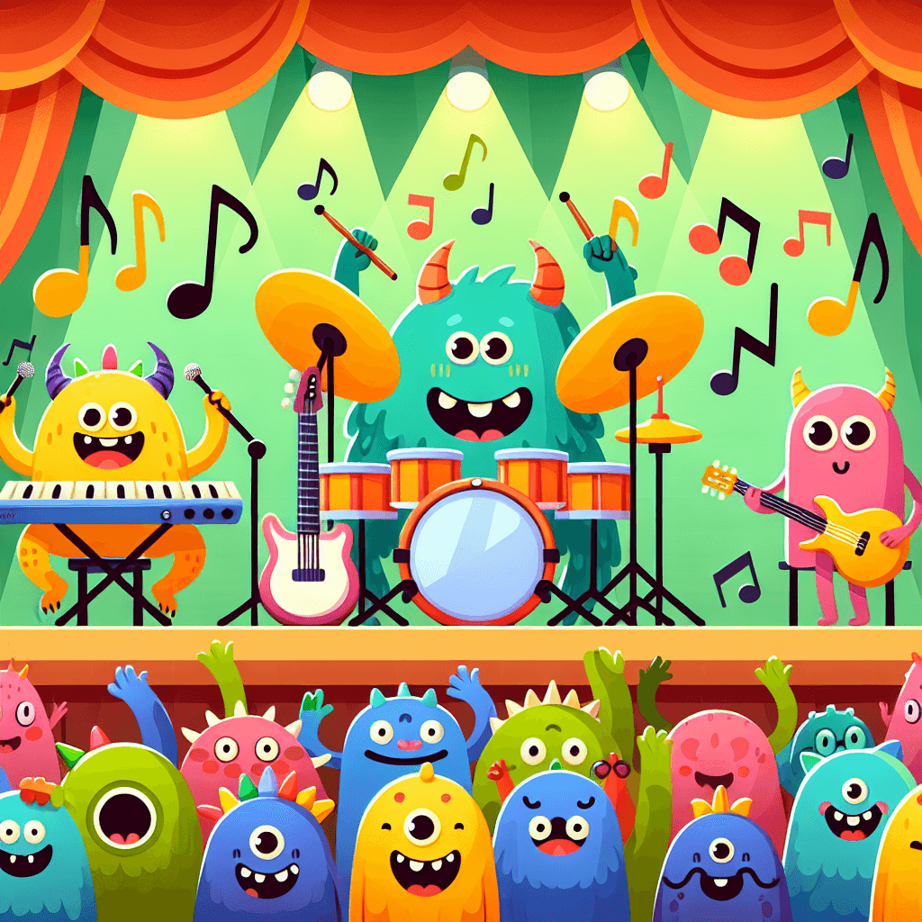 Funky Monster Rock Band DIY Paint By Numbers