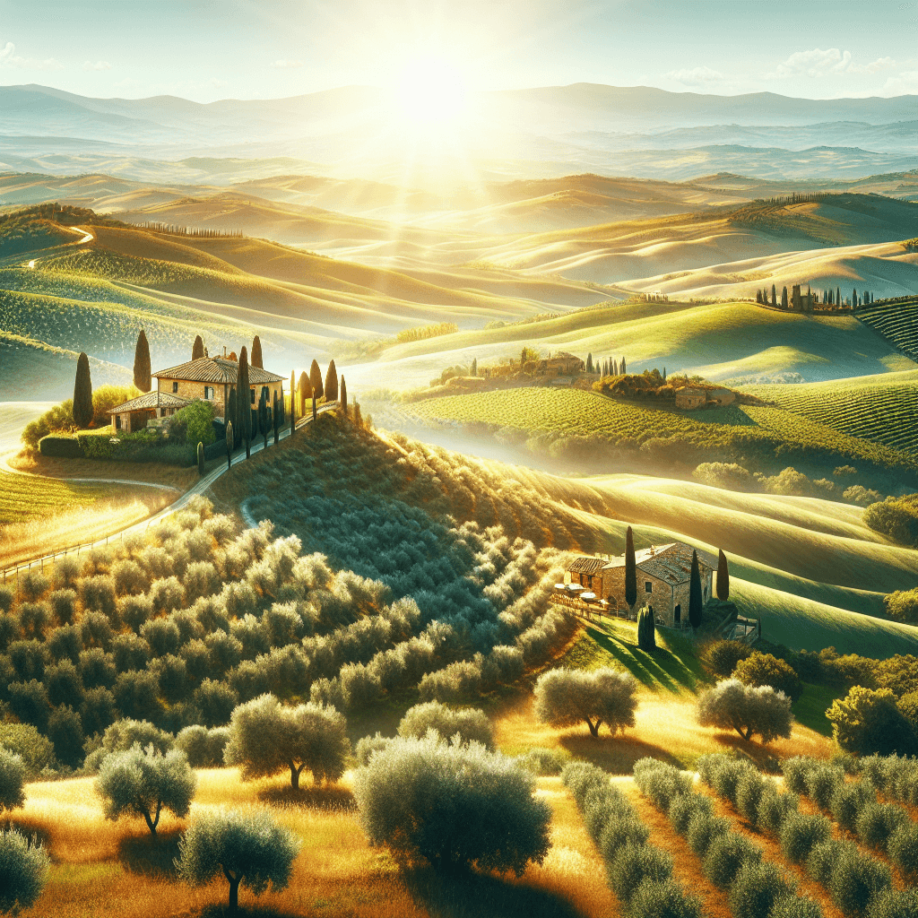 Sunlit Tuscany Hills Painting By Numbers Kit