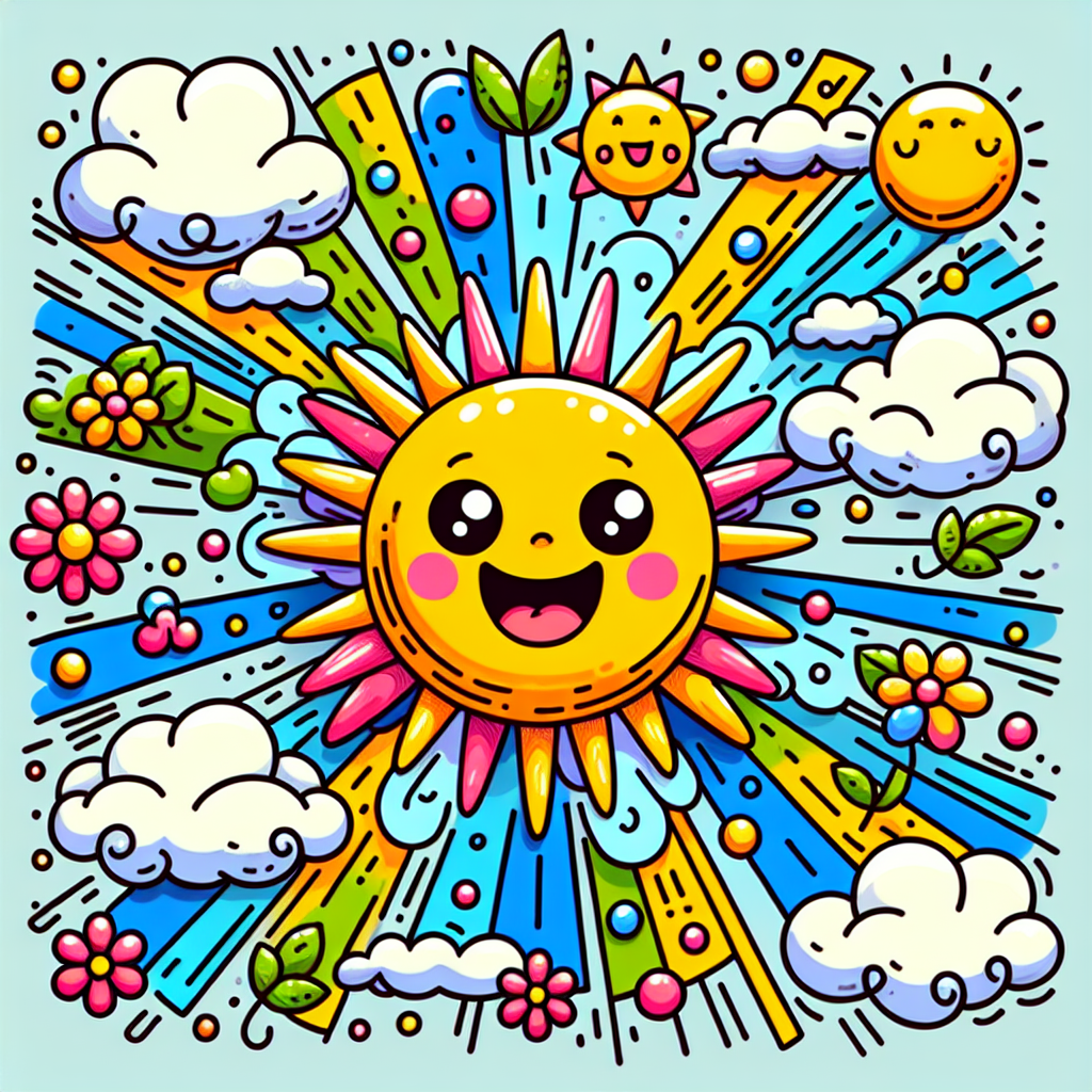 Happy Sun And Clouds Painting Number Kit