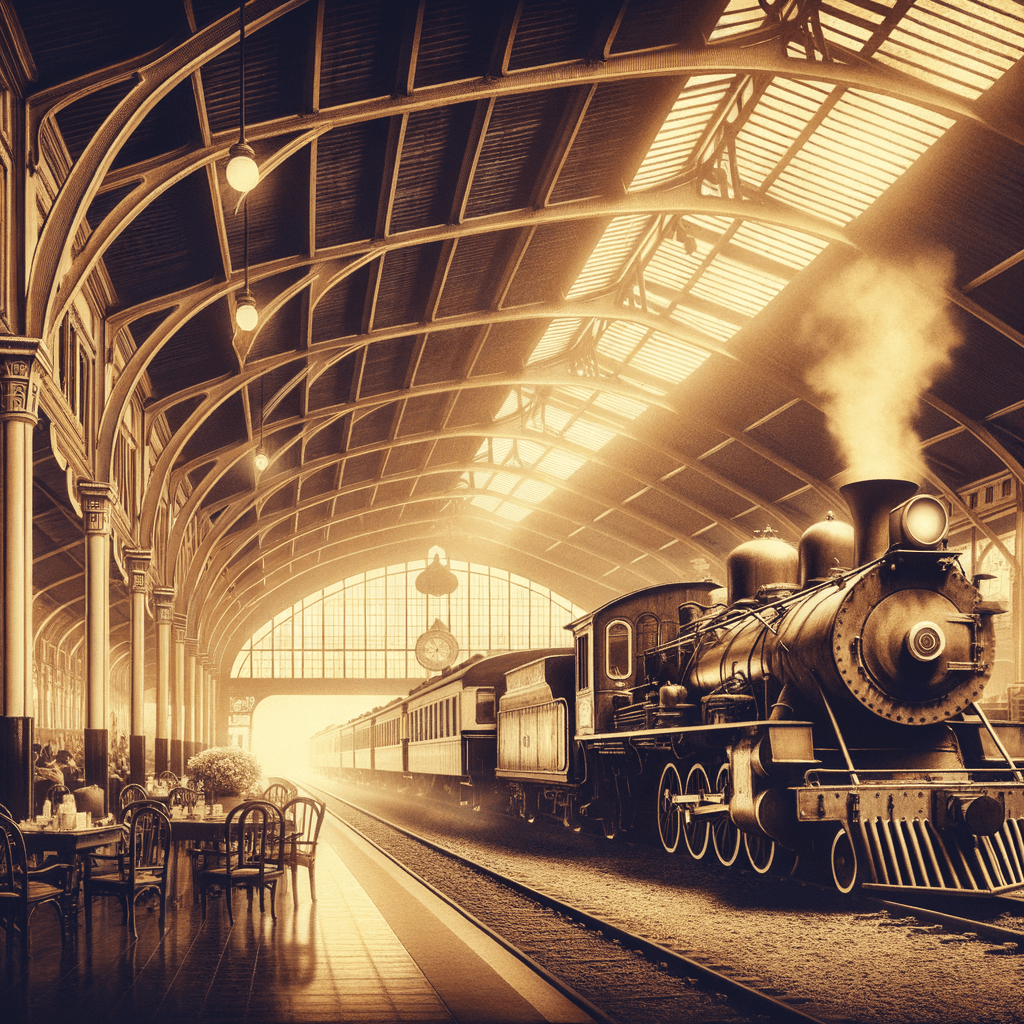 Retro Train Station Numbered Painting Kits