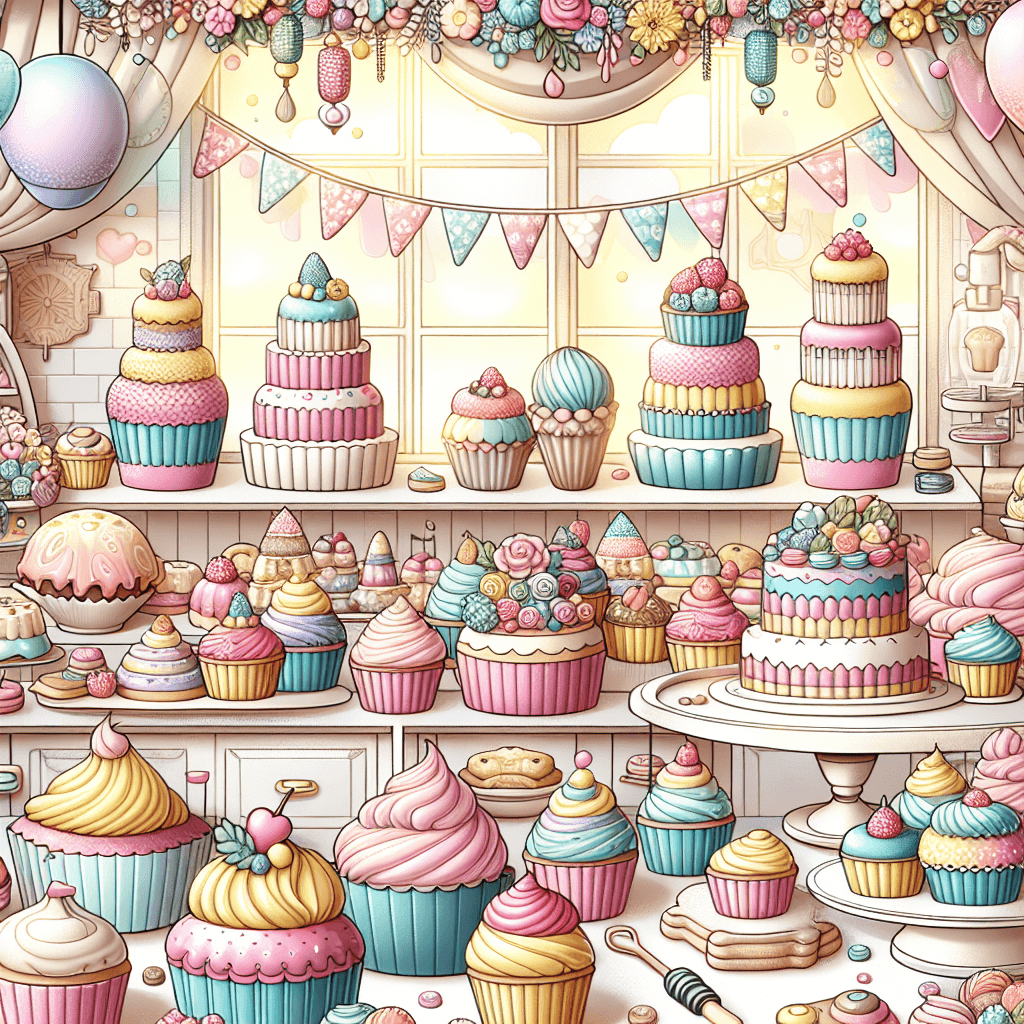 Delightful Cupcake Bakery Painting Number Kit