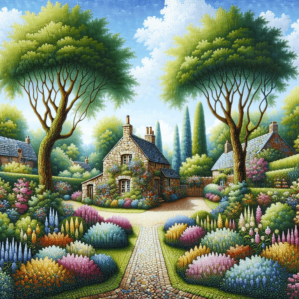 Rustic Country Cottage Number Painting