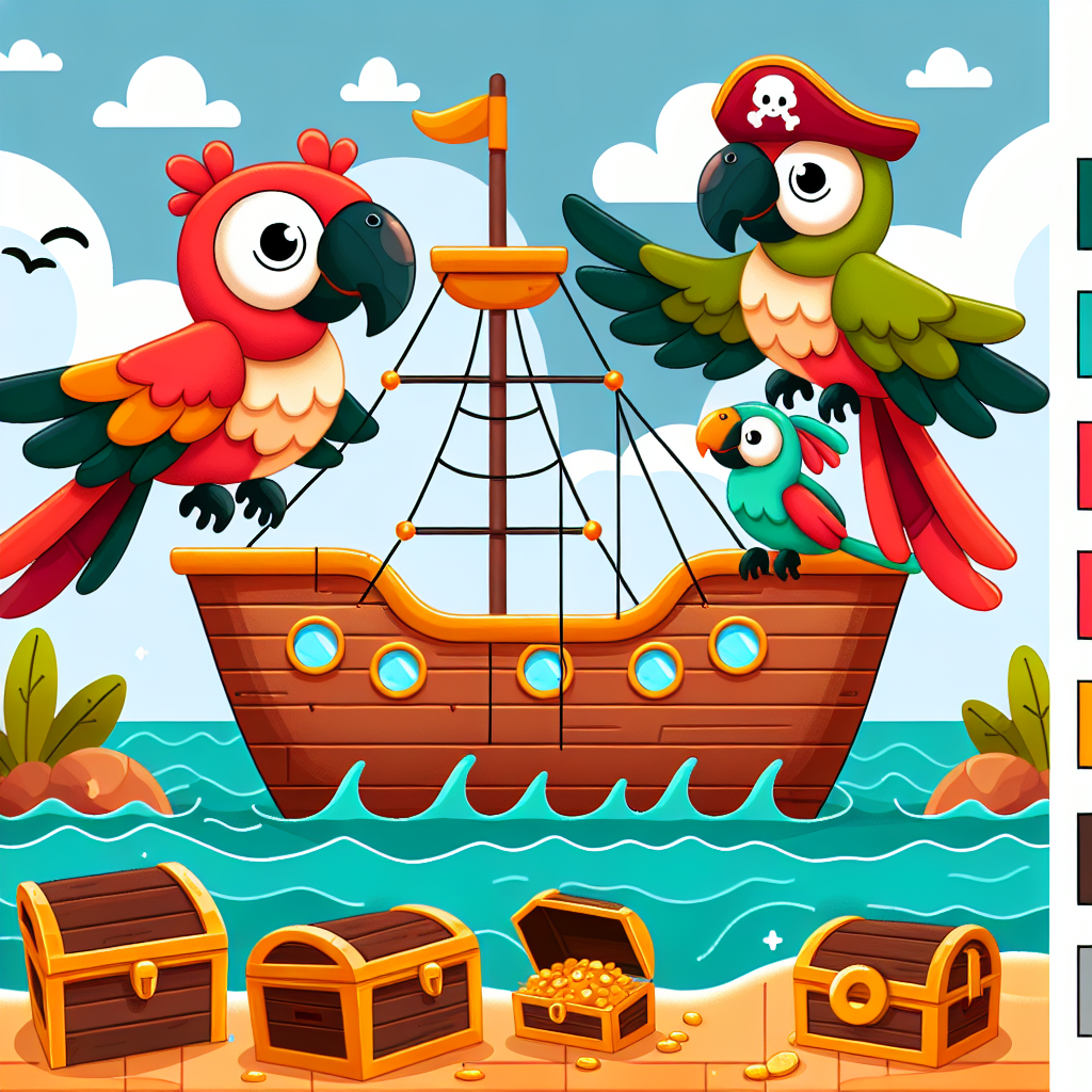 Pirate Parrots Paint By Color