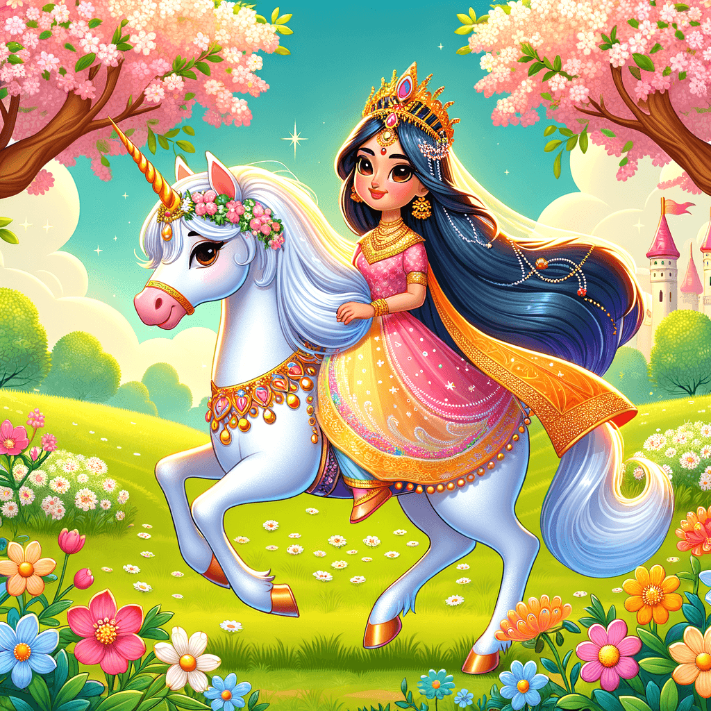 Princess And The Magical Unicorn Paint By Numbers