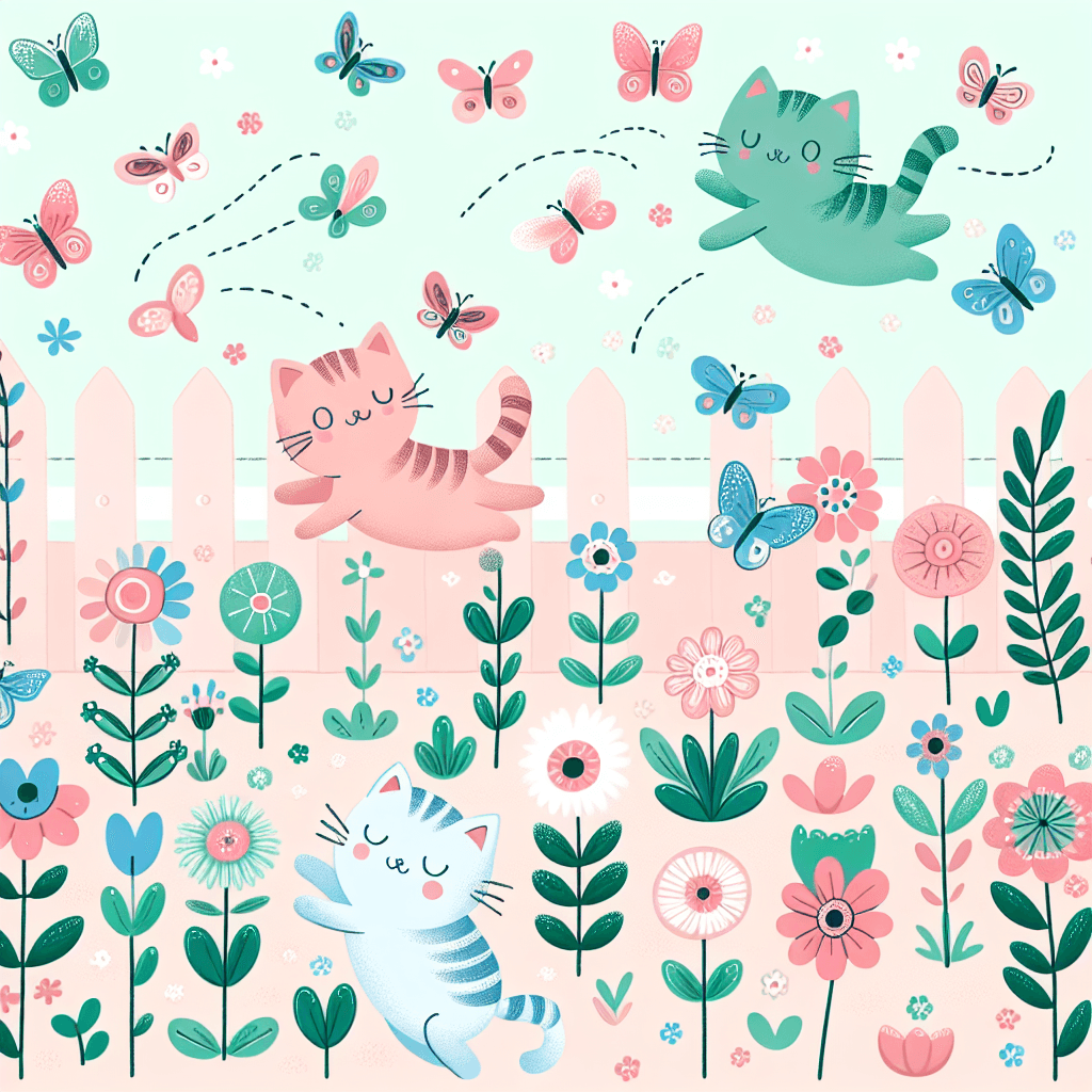 Cat's Whimsical Playtime Number Painting