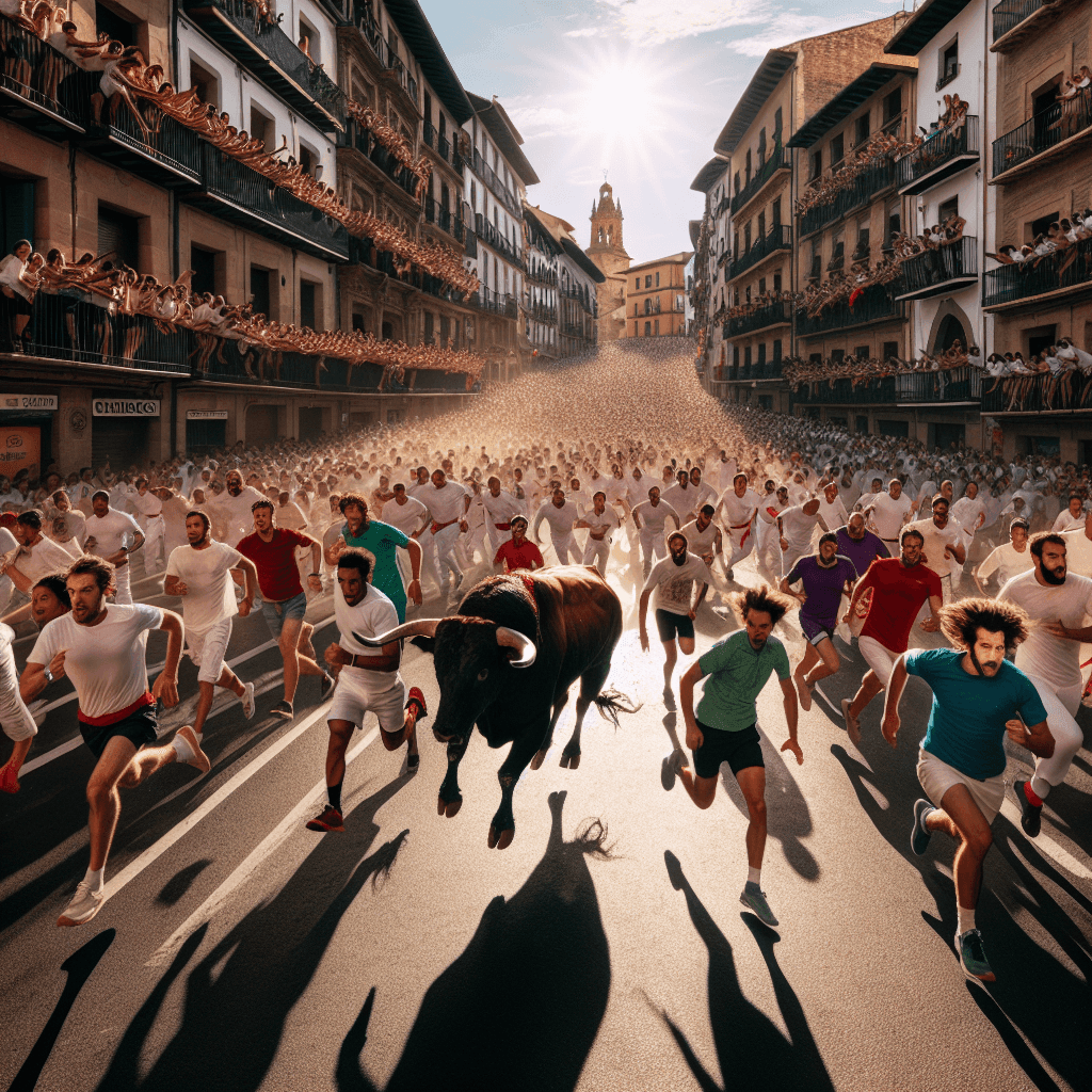 San Fermin Running Of The Bulls - Spain Painting By Numbers Kit