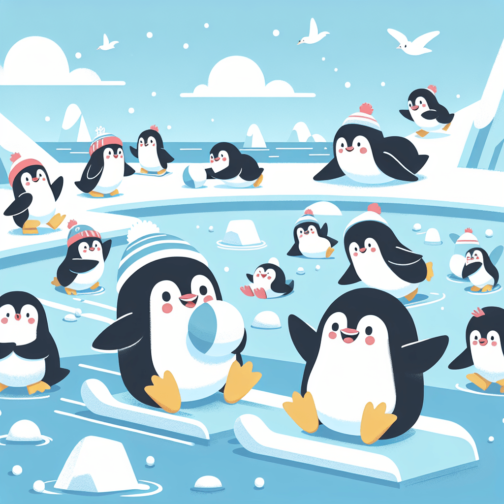 Playful Penguin's Ice Capers DIY Paint By Numbers