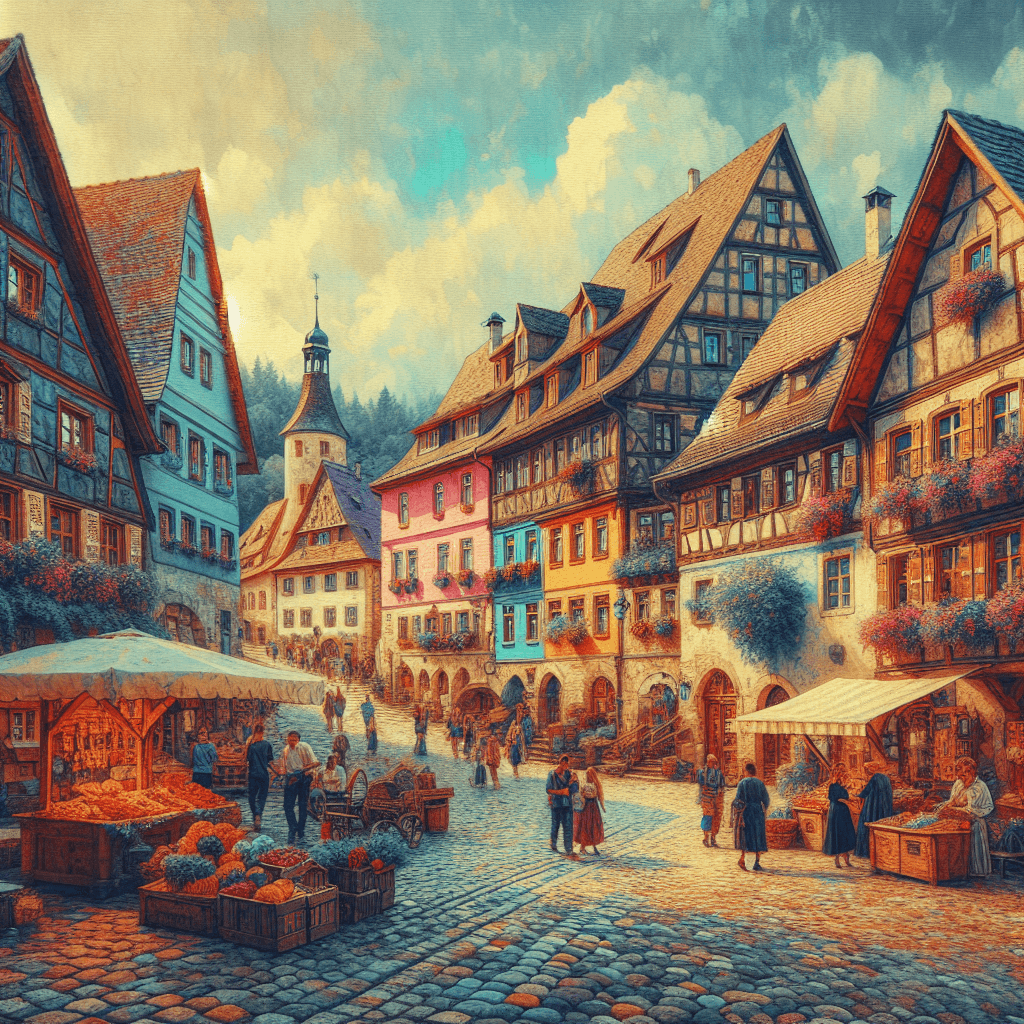 Historic European Village Paint By Numbers Art