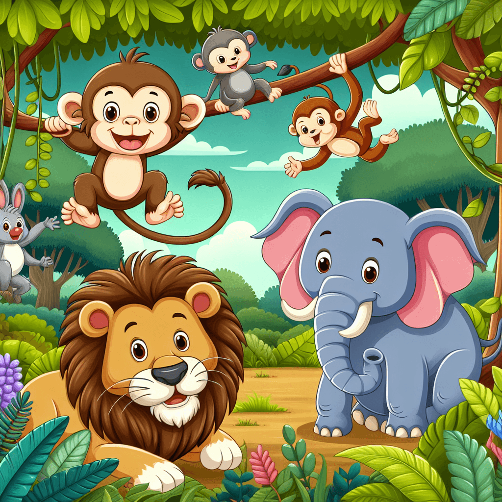 Cute Jungle Friends DIY Paint By Numbers