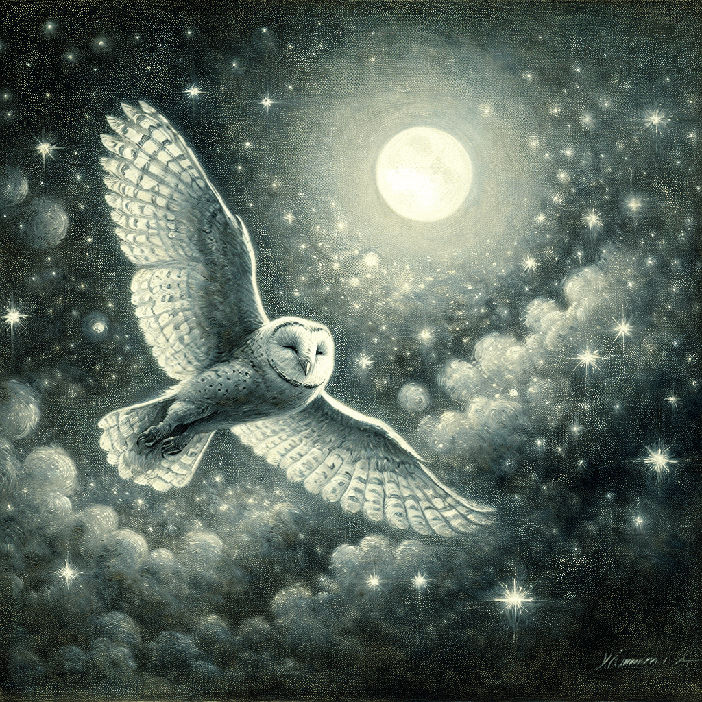 Midnight Owl's Flight Paint By Numbers Art