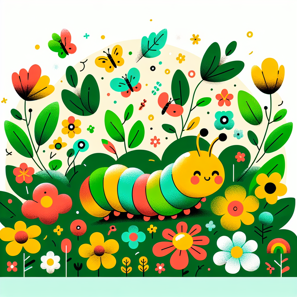 Cute Caterpillar Crawl Paint By Number