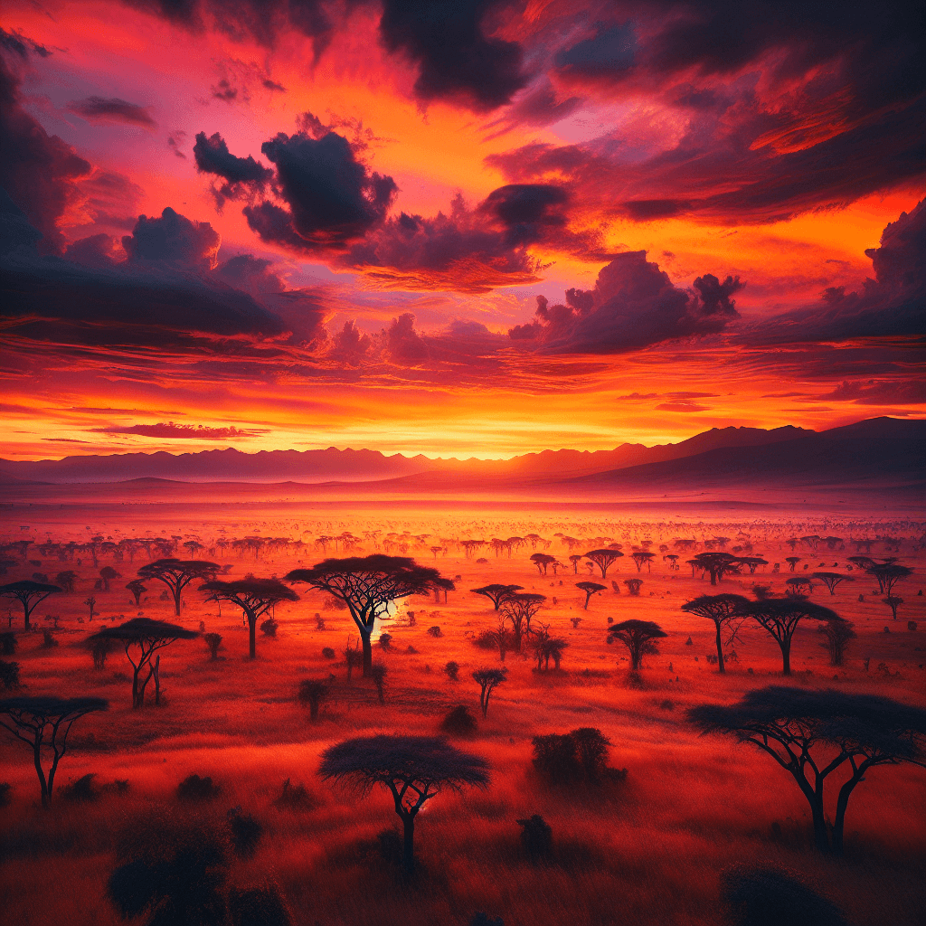 Majestic Savanna Sunset Numbered Painting Kits