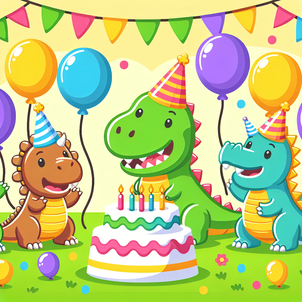 Doodle Dinosaur Party Paint By Numbers