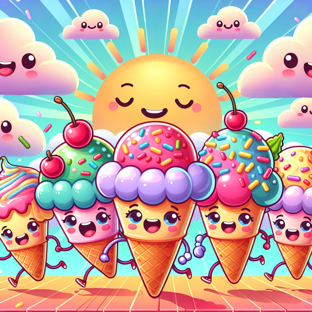 Joyful Ice Cream Parade Numbered Painting Kits