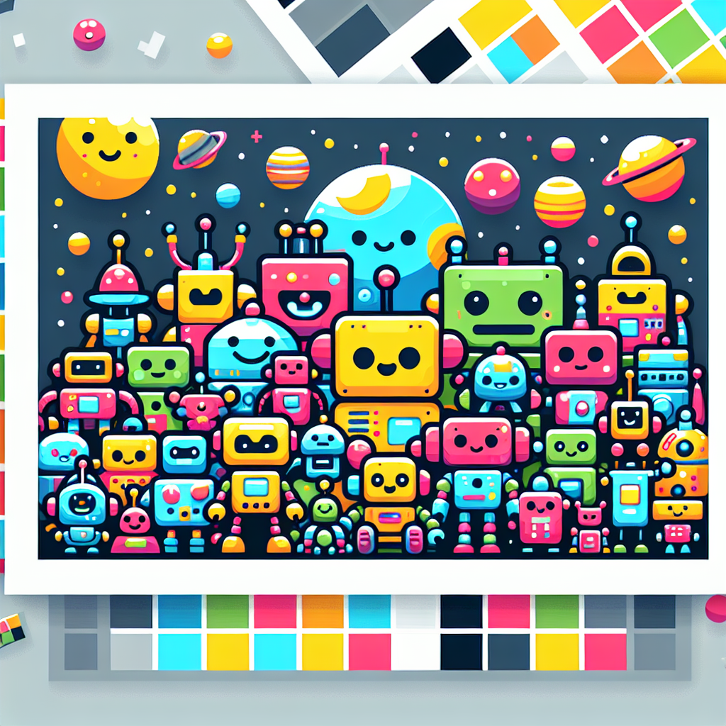 Robot Planet Playground Painting Number Kit