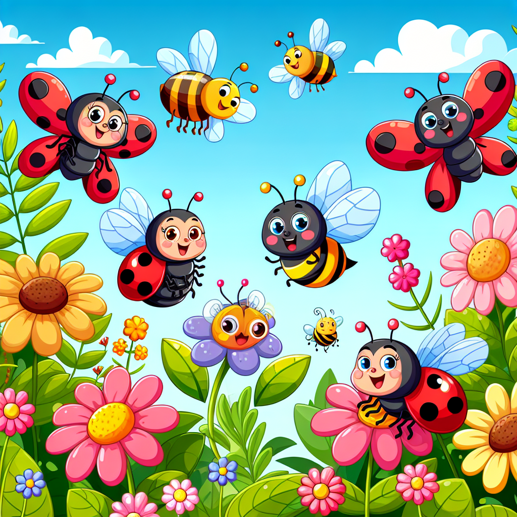 Whimsical Garden Bugs Number Painting