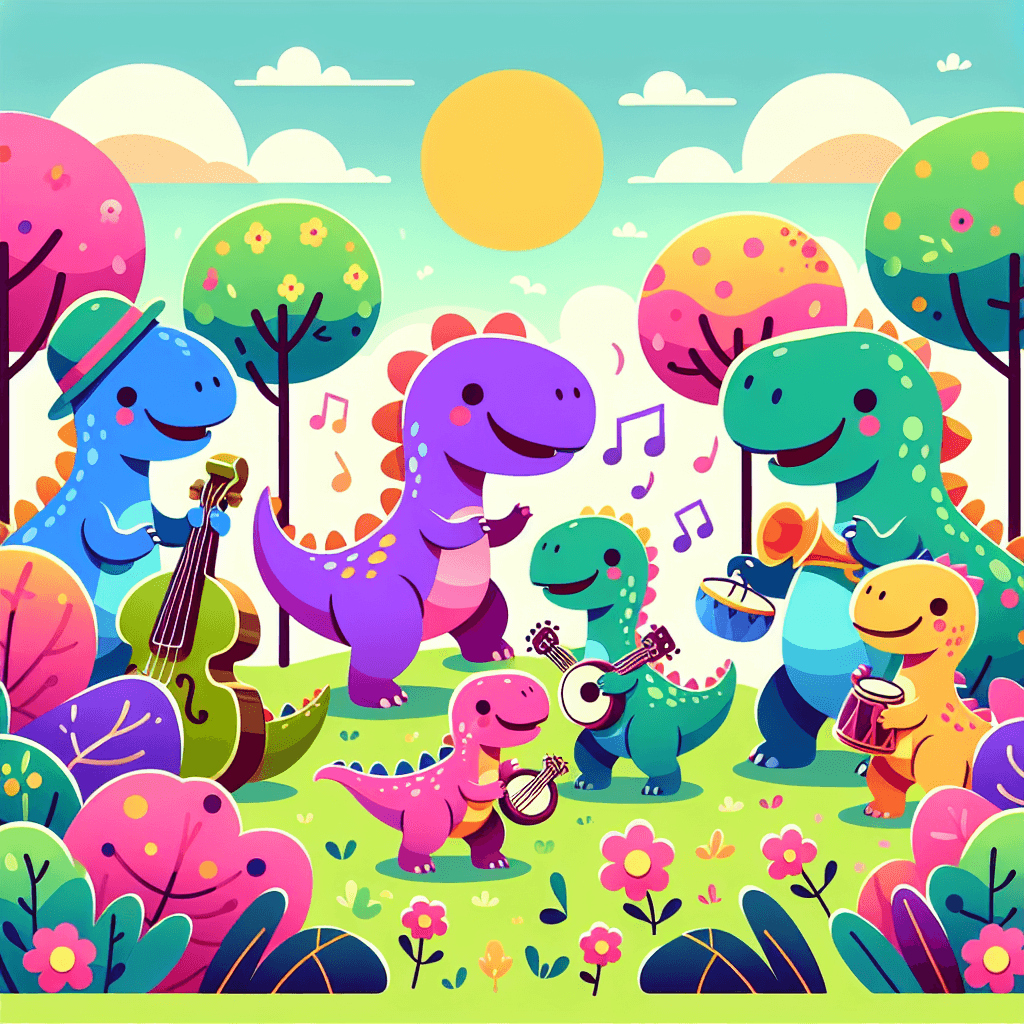 Funky Dino Dance Party DIY Paint By Numbers