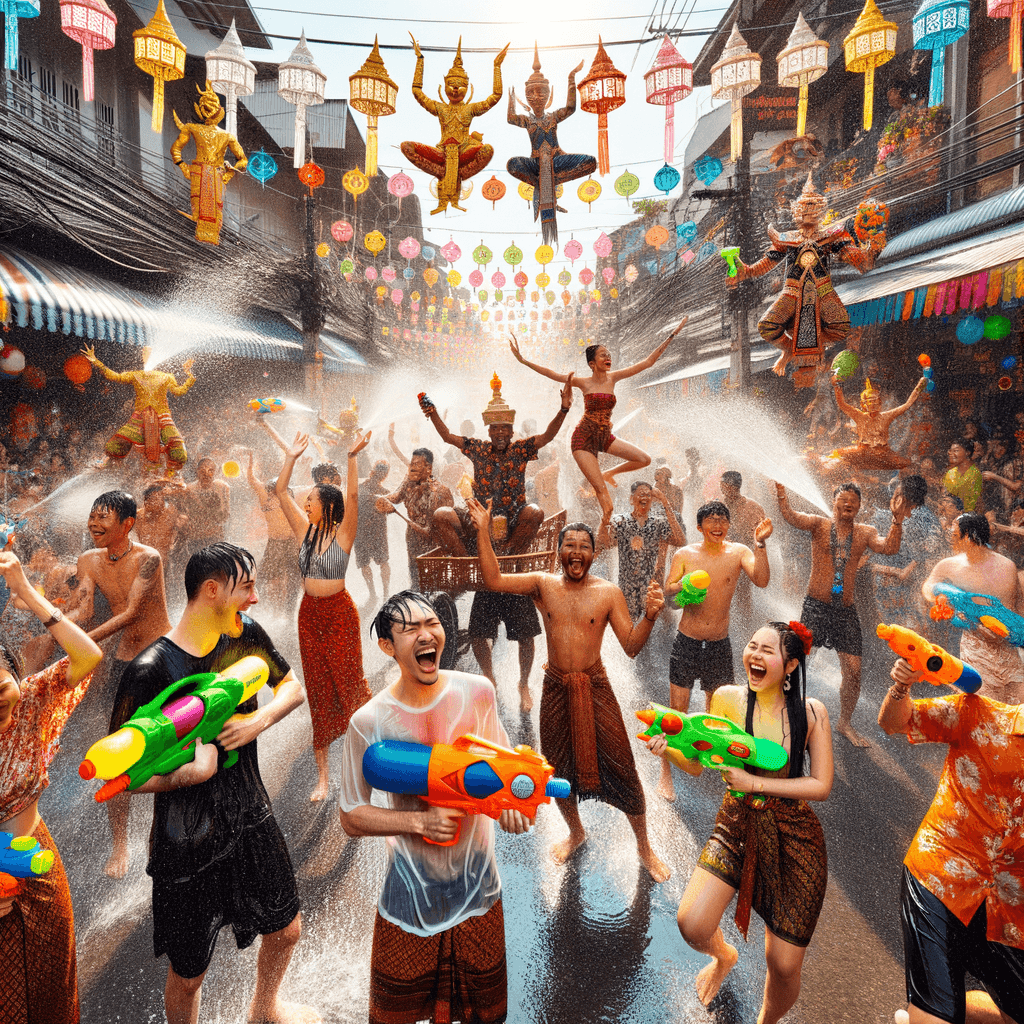 Songkran Water Festival Paint By Numbers Art
