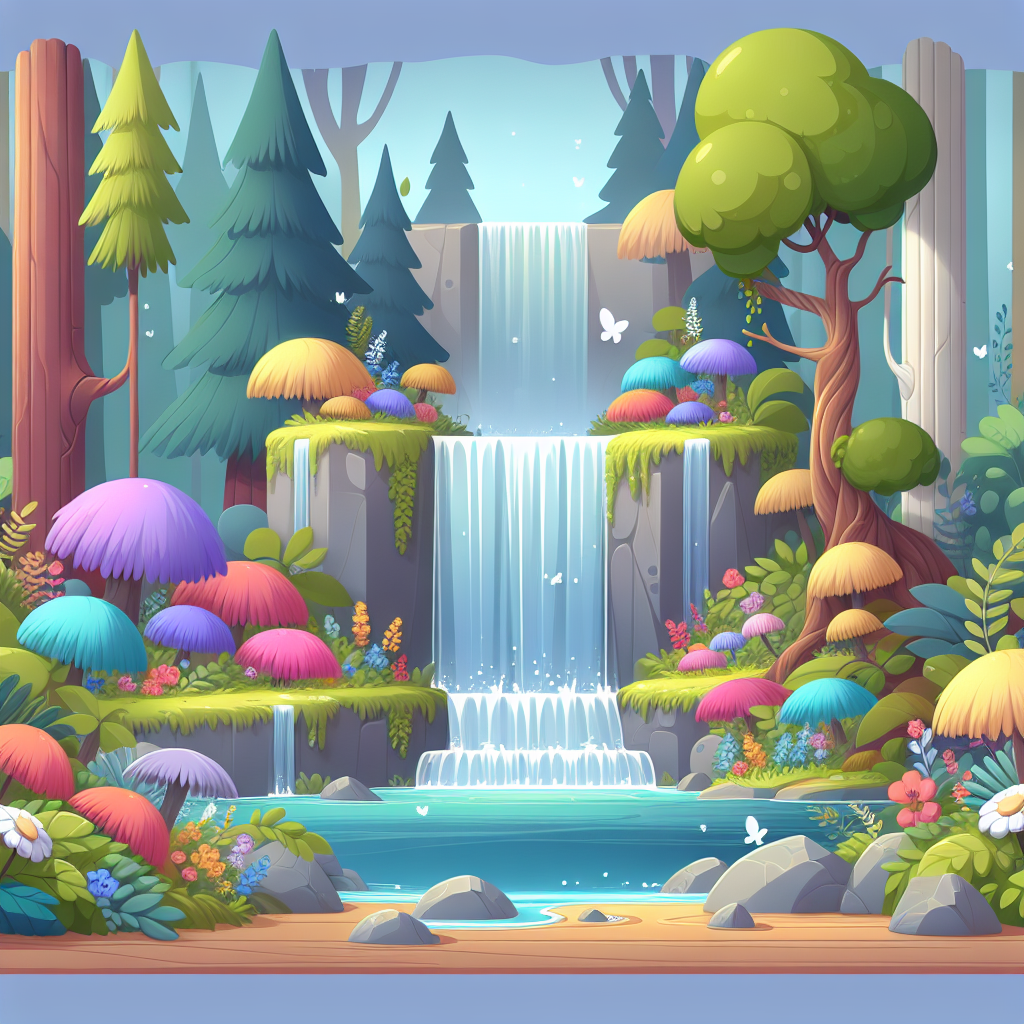 Whimsical Waterfall Whirl Painting Number Kit