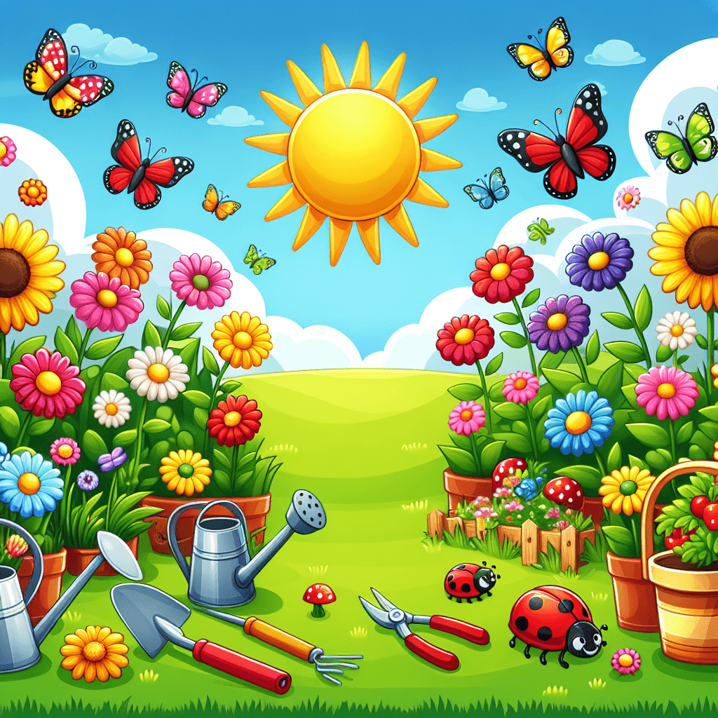 Cheerful Gardening Kit Number Painting