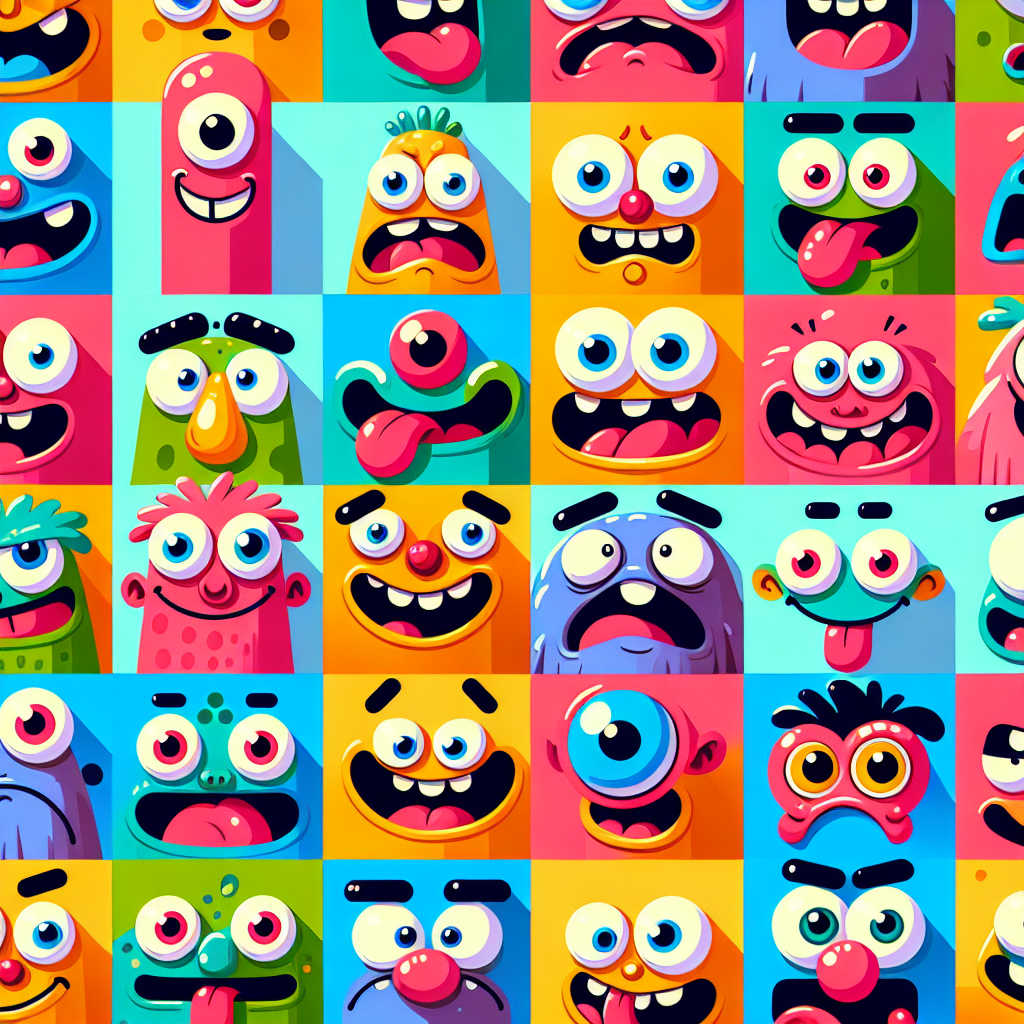 Funny Faces And Silly Expressions Paint By Color