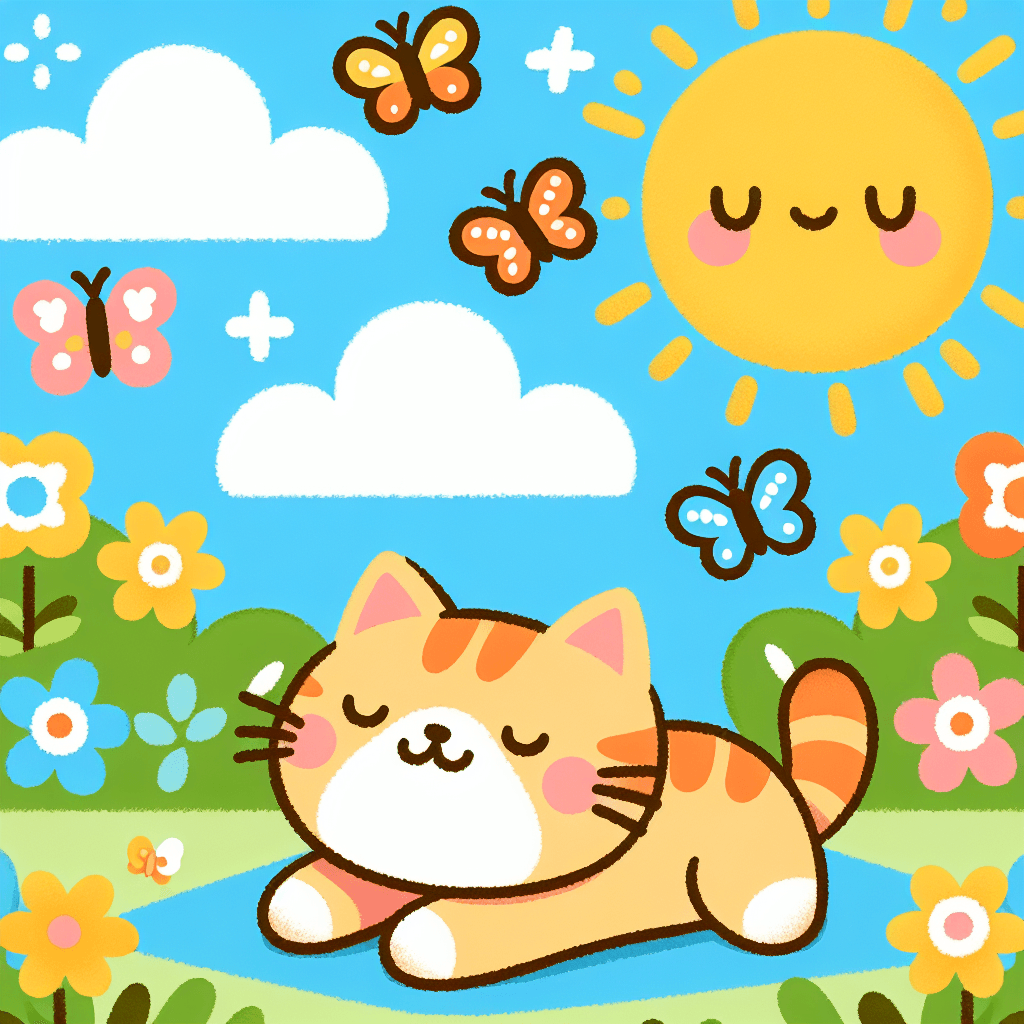 Sunny Day Cat Numbered Painting Kits