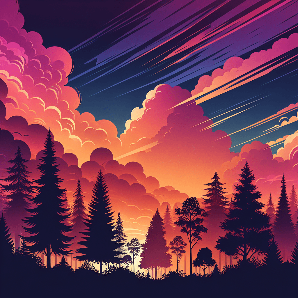 Elegant Sunset Silhouette DIY Paint By Numbers