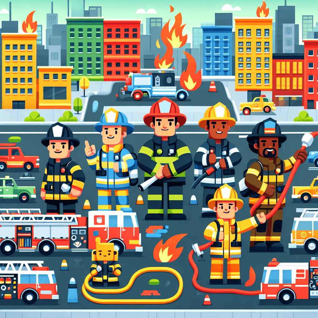 Friendly Firefighters To The Rescue Paint By Numbers Art