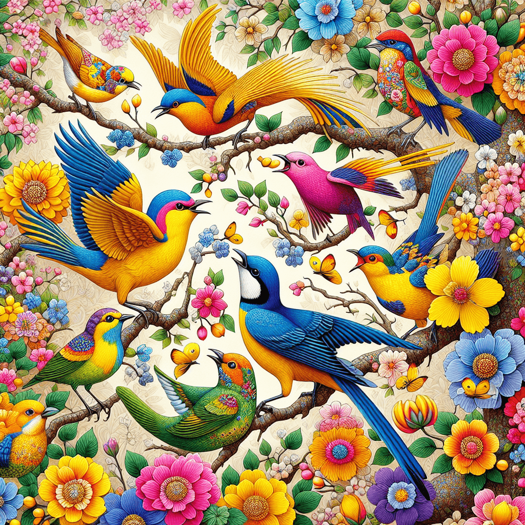 Joyful Bird Sanctuary Paint By Number