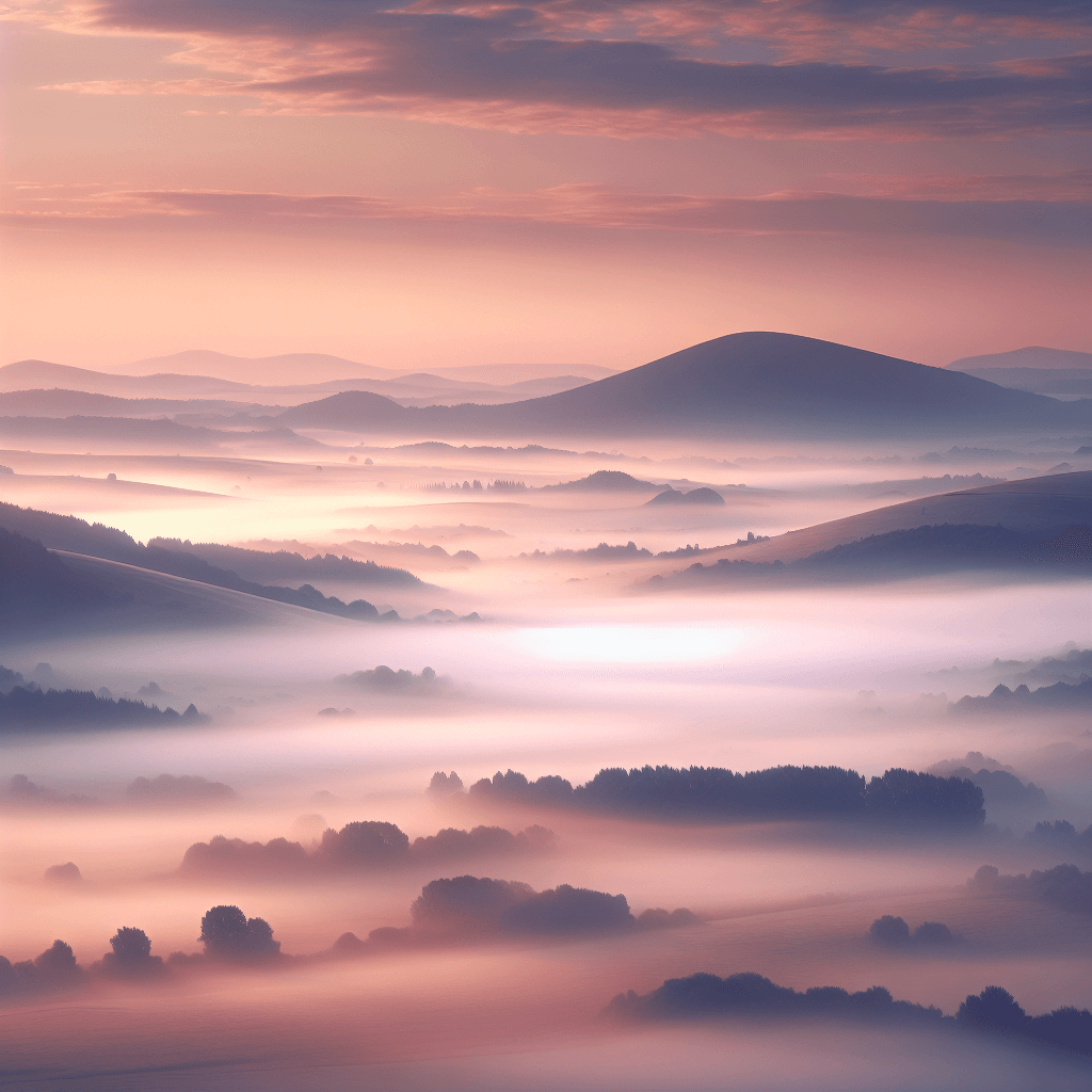 Misty Morning Hills Paint By Numbers Art
