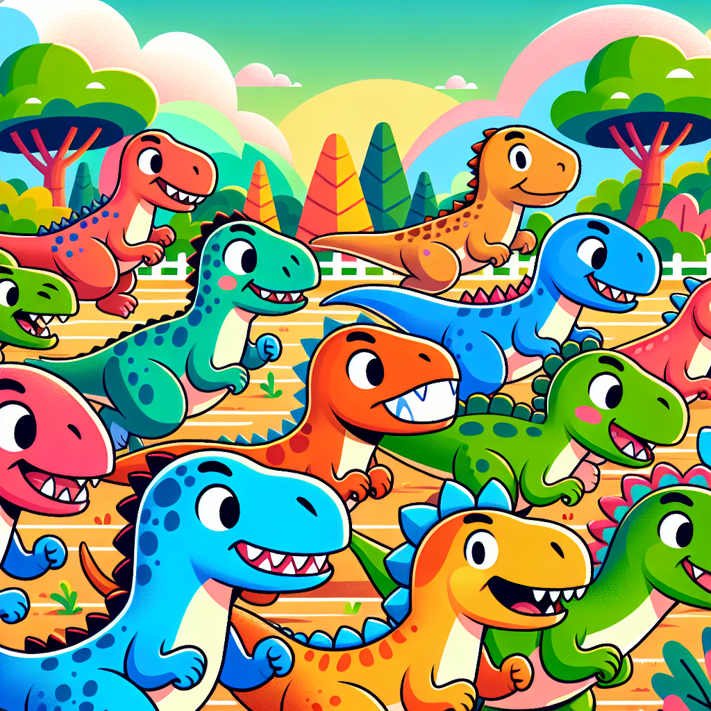 Dynamic Dino Rally Paint By Number