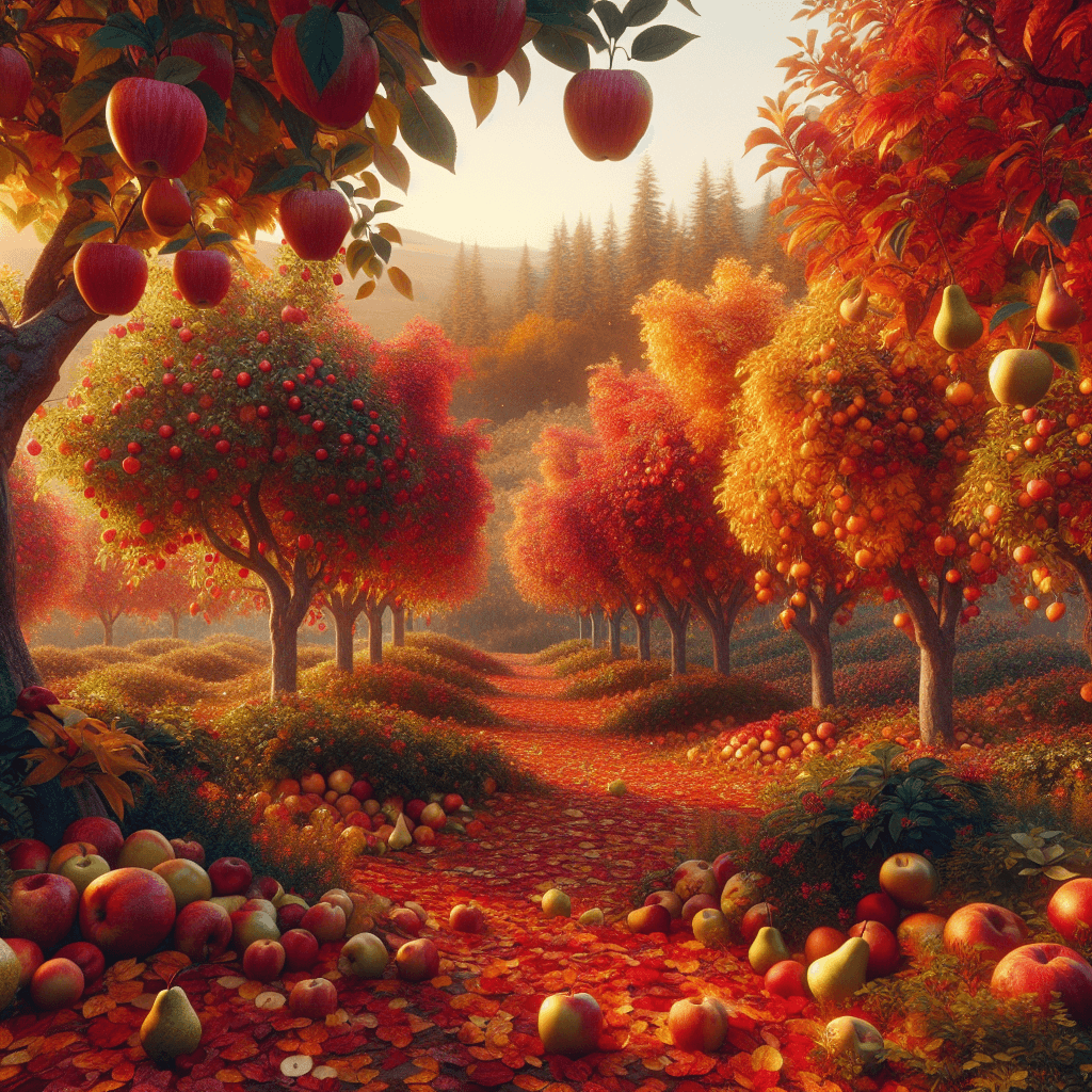 Colorful Autumn Orchard Number Painting