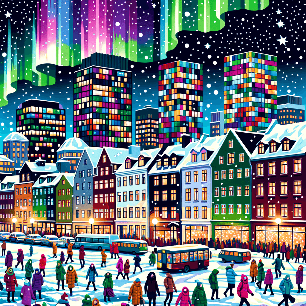 Winter Lights Festival - Iceland Painting By Numbers Kit