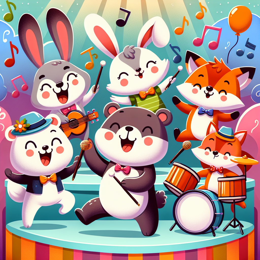 Cheerful Animal Band Paint By Numbers Art