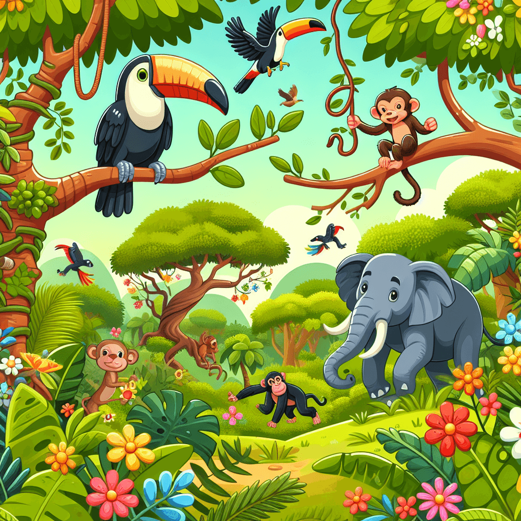 Lively Jungle Explorers Paint By Numbers Art