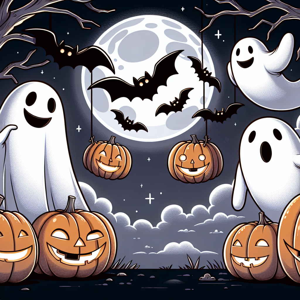 Giggling Ghosts At Halloween Paint By Color