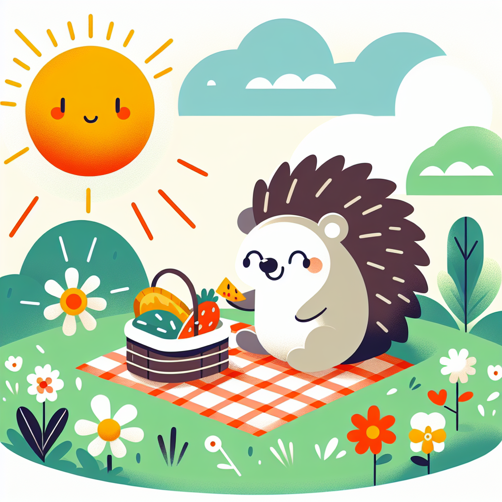 Happy Hedgehog's Summer Picnic Paint By Numbers Art