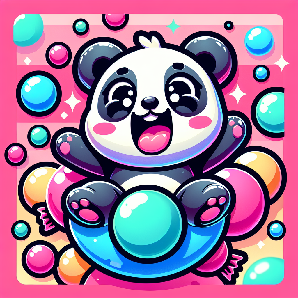 Bouncing Bubblegum Panda Paint By Number