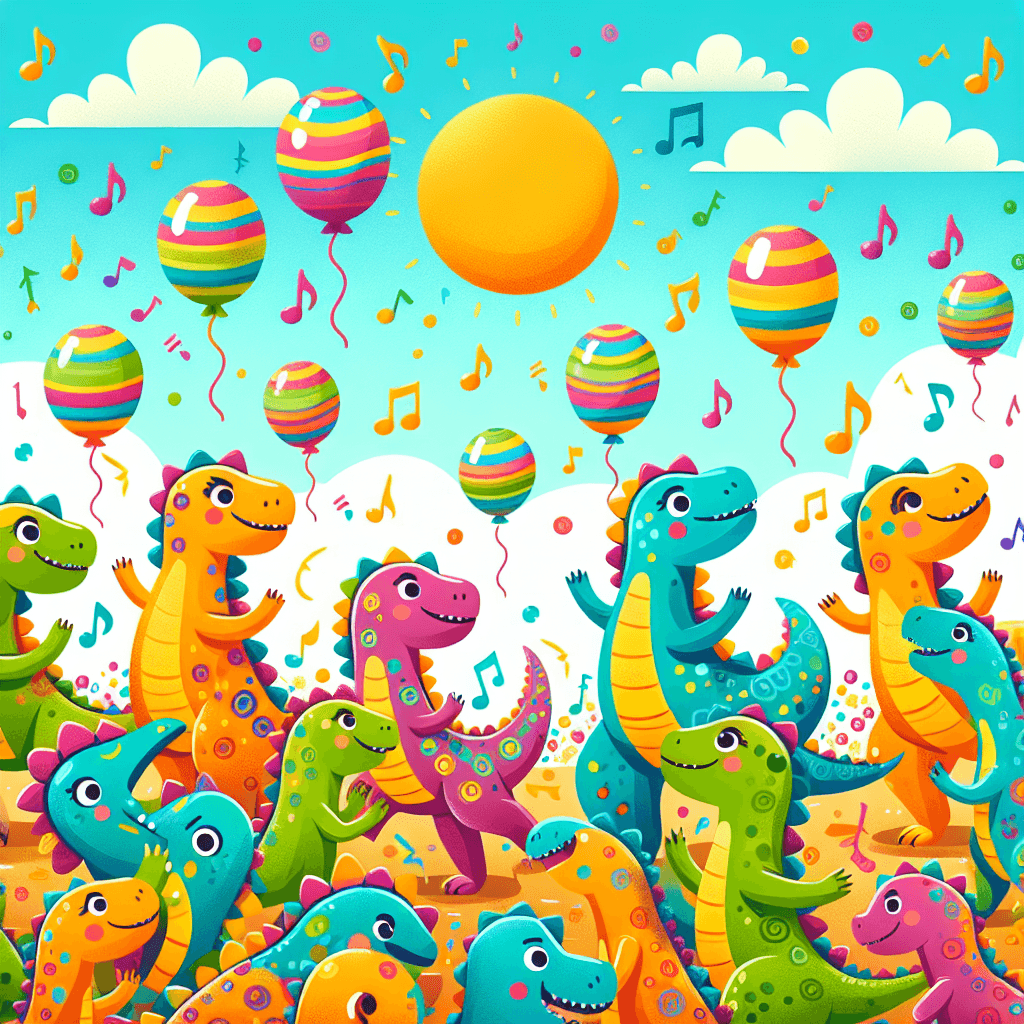 Joyful Dinosaur Dance Party Paint By Numbers Kits